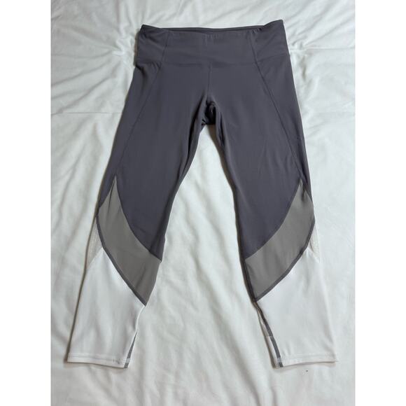 Athleta Salutation Gray Stretch Mesh Workout Pants Women's Size Large L - Picture 1 of 10